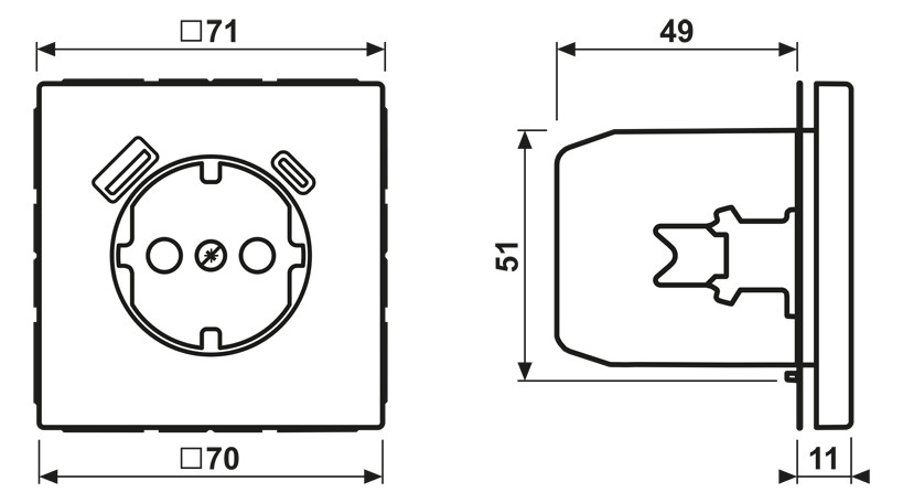 Steckdose 1f aws glz LS 1USB-A 1USB-C UP IP20 vert