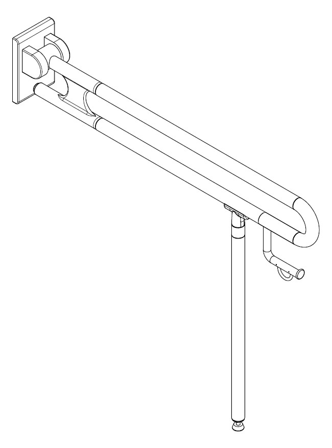 Normbau Stützklappgriff Nylon Care 800mm, 900 mm, Bodenstütze, Papierrollenhalter, Antibac, dunkelgrau Normbau Stützklappgriff Nylon Care 800mm, 900 mm, Bodenstütze, Papierrollenhalter, Antibac, dunkelgrau