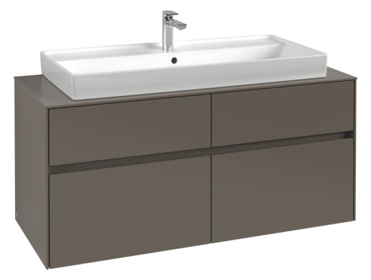 V&B Waschtischunterschrank Collaro 120x54,8x50cm, Waschtisch mittig, stone oak