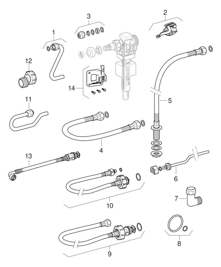 Geberit Wand-WC-Element Kombifix BH 108cm, mit Sigma UP-Spülkasten 12 cm