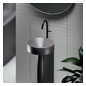 Waschtisch Pedestal BetteSuno d= 34x86,3cm, mit Hahnloch, silver