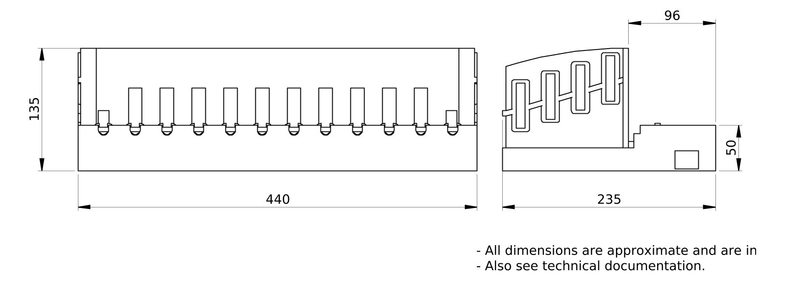 Phasenschiene 3ph 35mm 440mm 300qmm 800A isol