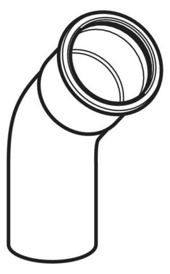 Geberit Gas-Bogen Mapress Ø 54 mm, 45Grad, mit Einschubende, Kupfer