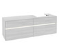 V&B Waschtischunterschrank Collaro 160x54,8x50cm, Waschtisch rechts, LED-Beleuchtung 12W, white wood