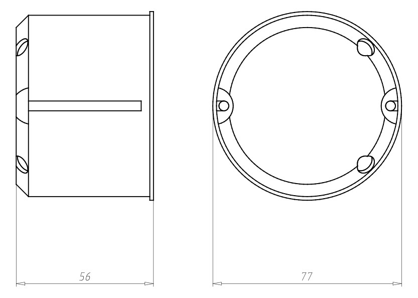 BSdose E90 HW Ø74x54,5mm Kst IP3X rnd Brandschutzdose Ger/VerbDose/kast