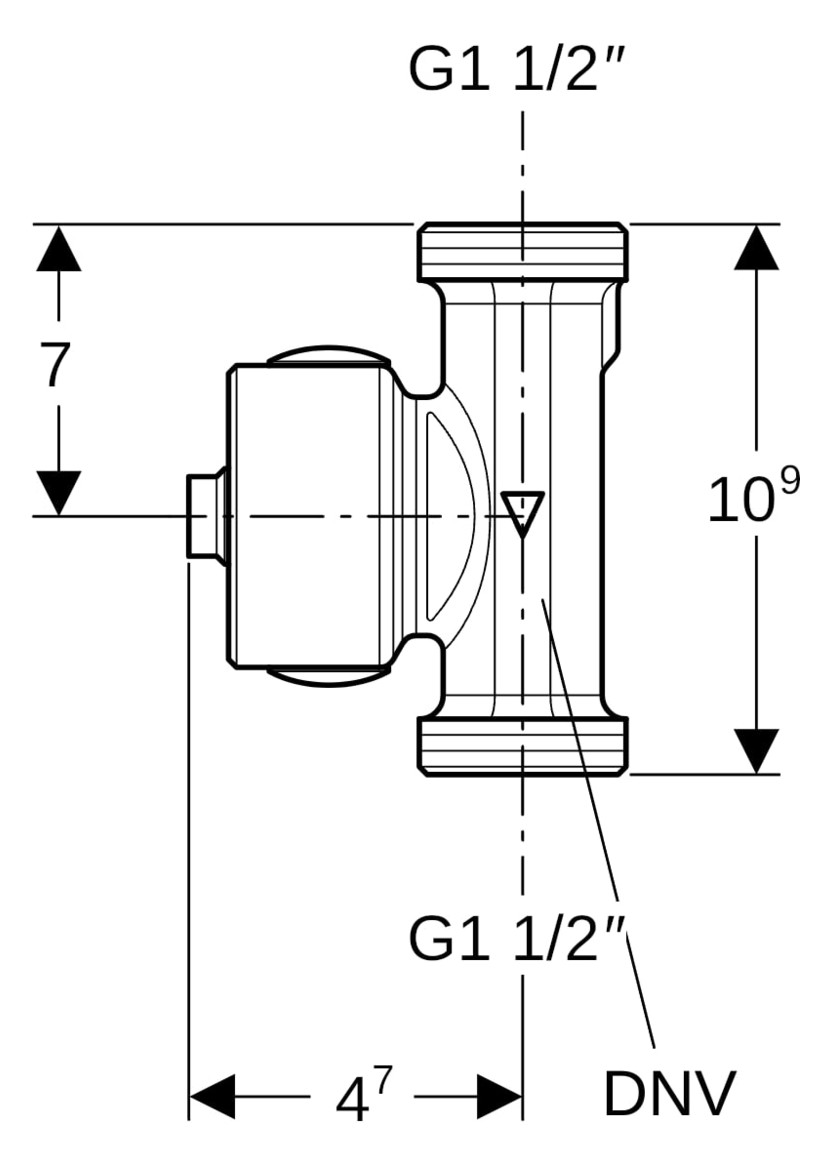 Geberit Temperatur-/Volumenstromsensor DN 32, G 1 1/4", für Hygienespülung