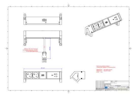 Bachmann DESK2 2xUTE 1xUSB C/C BM0022079 