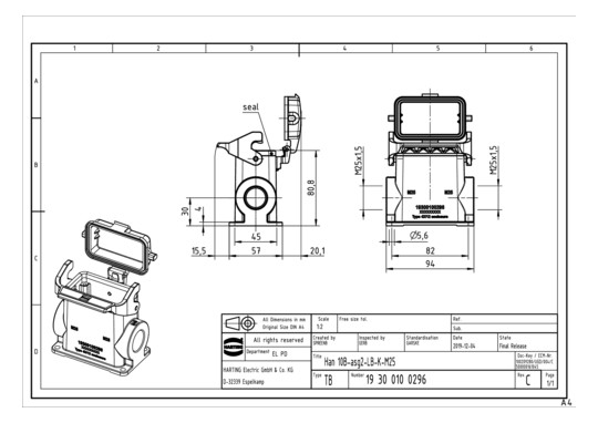 HART Sockelgehäuse 2xM25     19300100296 