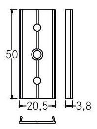 Kupplung/Verbinder ger al L50mm B20,5mm H3,8mm