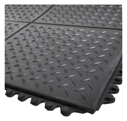 Gummi-Steckmatte Diamantrofil, schwarz -900x900x13mm