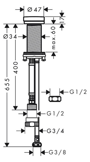 hansgrohe Geräteabsperrventil F21 d= 48mm, rund, chrom