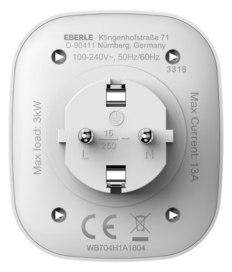 Schaltaktor Funkb C-Last Wiser Steckd TE 13A 3000W 230V Vor Ort-/Handbedienung