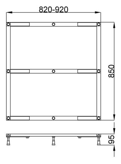 Hoesch Untergestell Muna für 90/100 x 90 cm