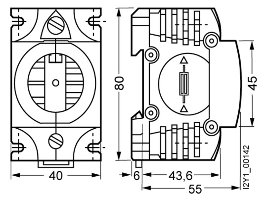 D-Sicherungssockel DII 1p 25A 500V Kst m.Abd Schraubbef