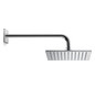 Duravit Brausearm 352mm, gebogen, eckige Rosette, chrom