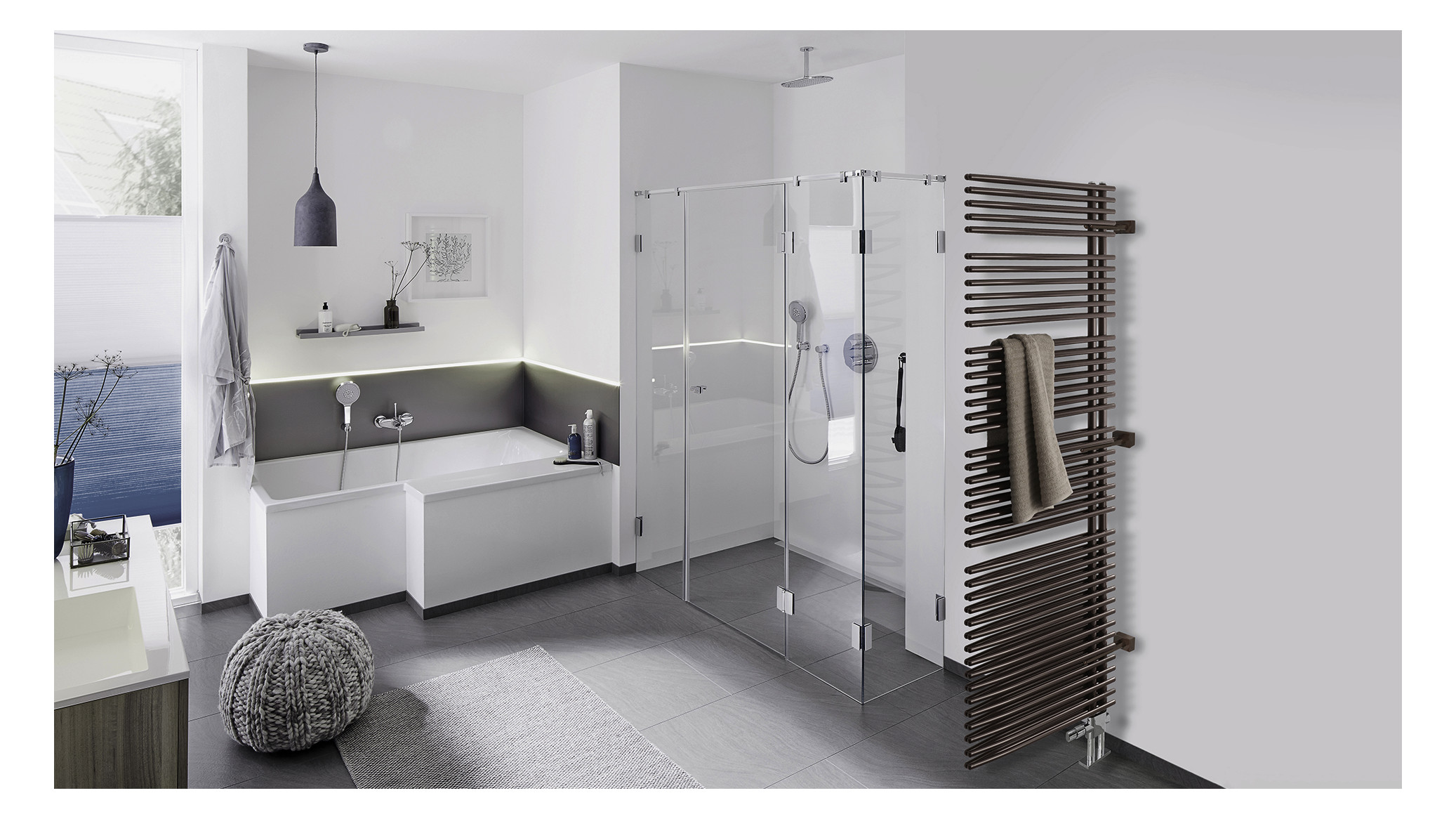 Bemm Badheizkörper Habanera 831 x 603 mm, mittelgrau, wendbar