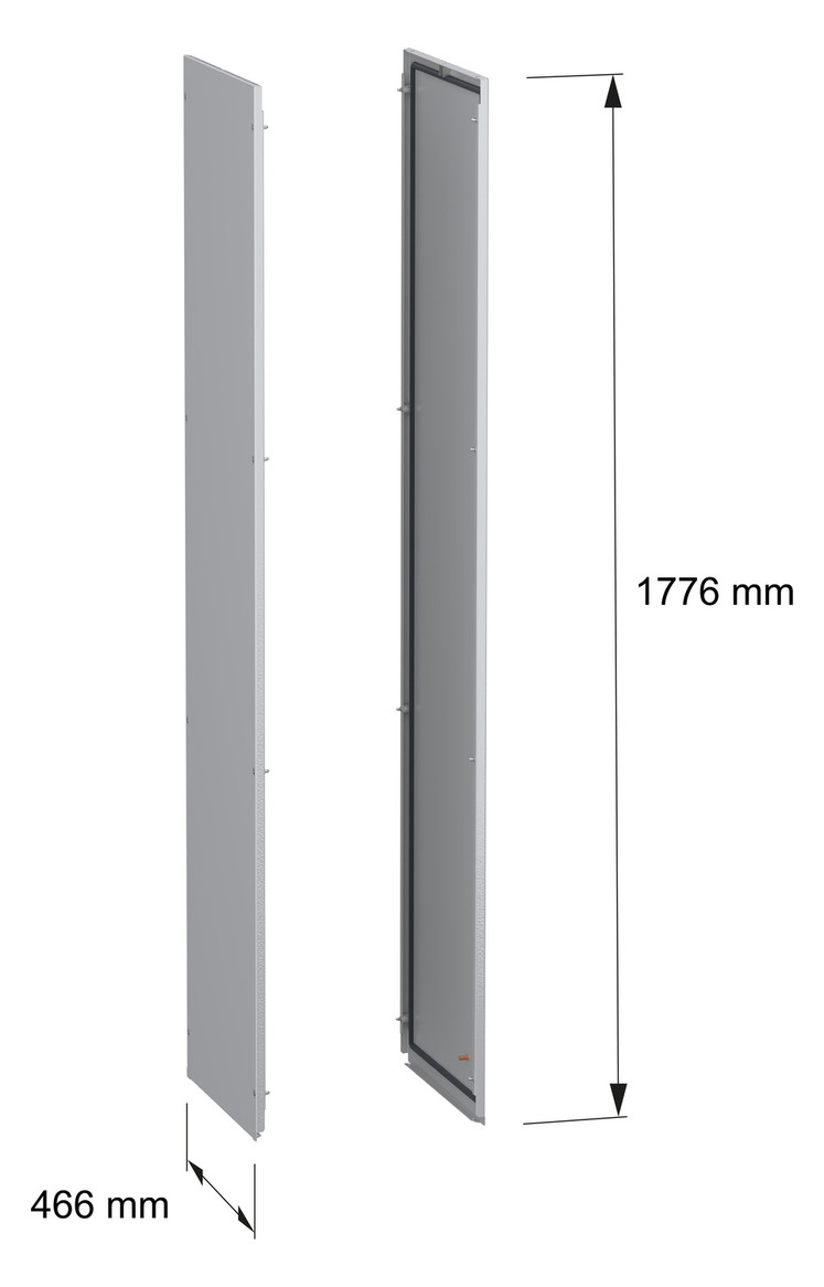 Seitenwand ST 500mm RAL7035 pulverbesch