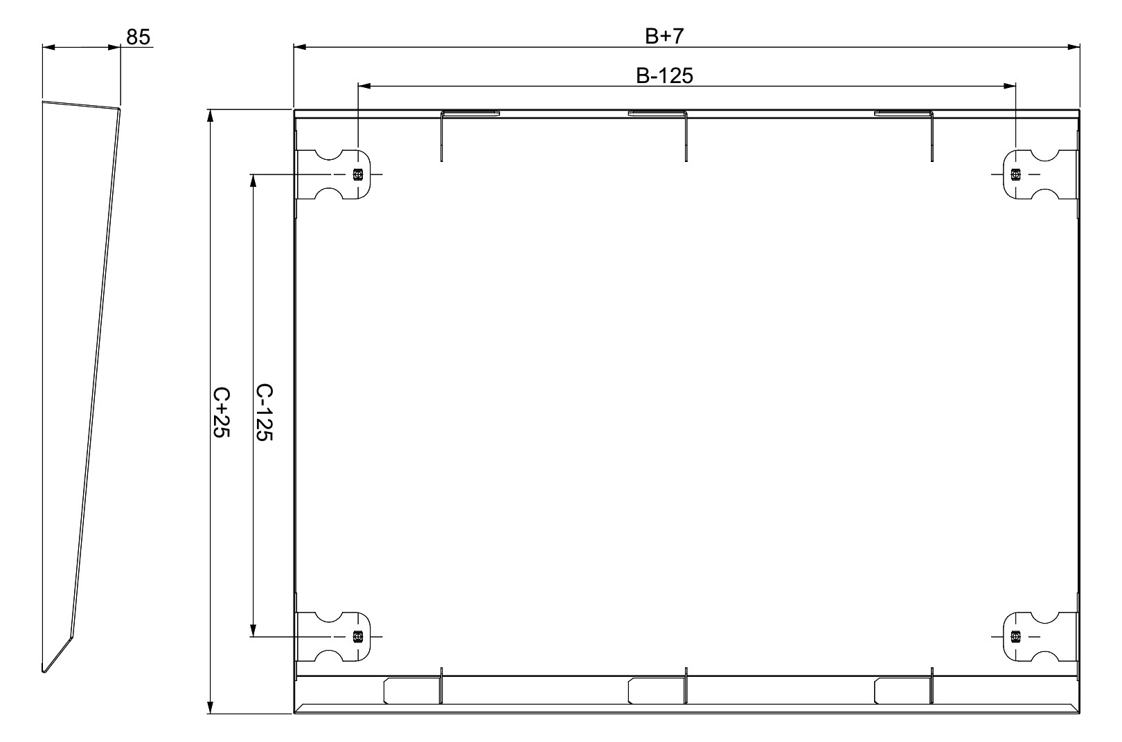Dachbeplankung RAL7035 RAL7035 ST pulverbesch 85x800x600mm