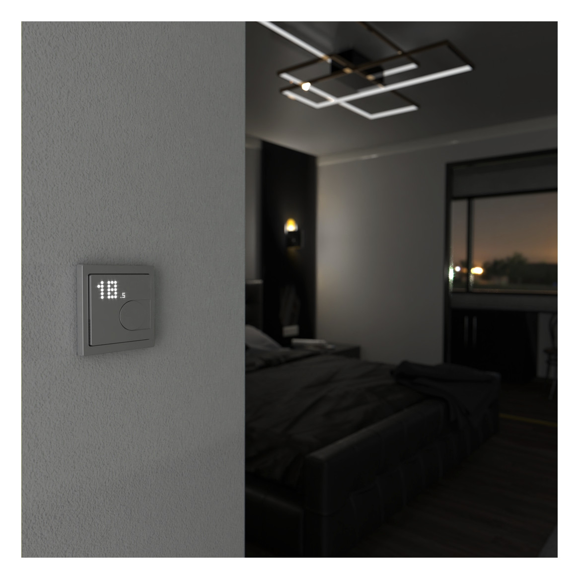 Raumtemperaturregler Zigbee edst mt Bedienelement Mit Vor-Ort Bedienung