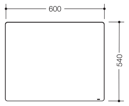 HEWI Kristallspiegel 801 600x540x6mm, mit Aufhängung, für Kippspiegel 801.01...
