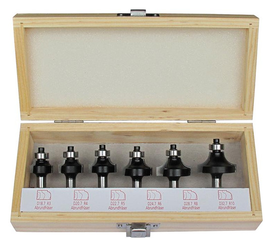 fortis-HW-Abrundfräser-Satz - 6-teilig im Holzkasten