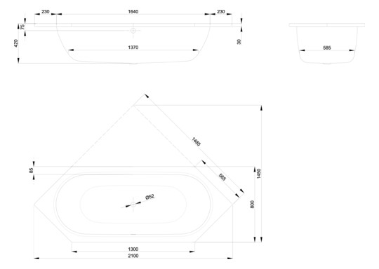 6-Eck-Badewanne BetteStarlet 2080 210x80x42cm, moosgrün