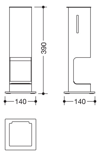 HEWI Desinfektionsmittelspender System 900 Sensoric Edelstahl pulverbeschichtet dunkelgrau perlglimmer tiefmatt, Standmodell