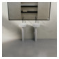 Waschtisch Pedestal BetteSuno d= 34x86,3cm, mit Hahnloch, silver