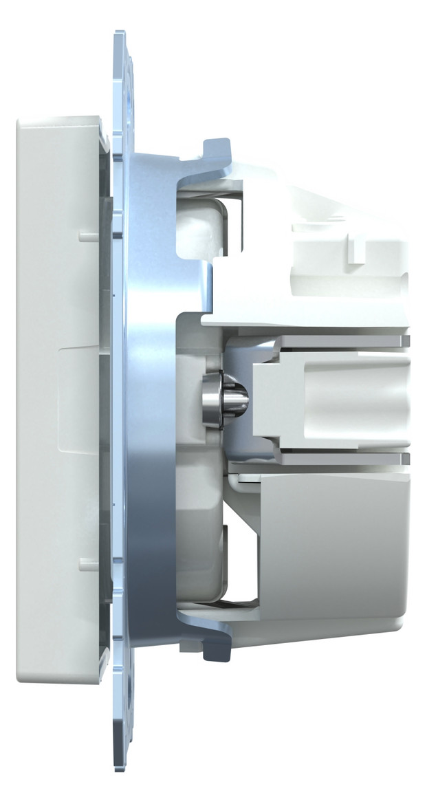 Steckdose 1f akws glz System M UP IP20 aktivweiß