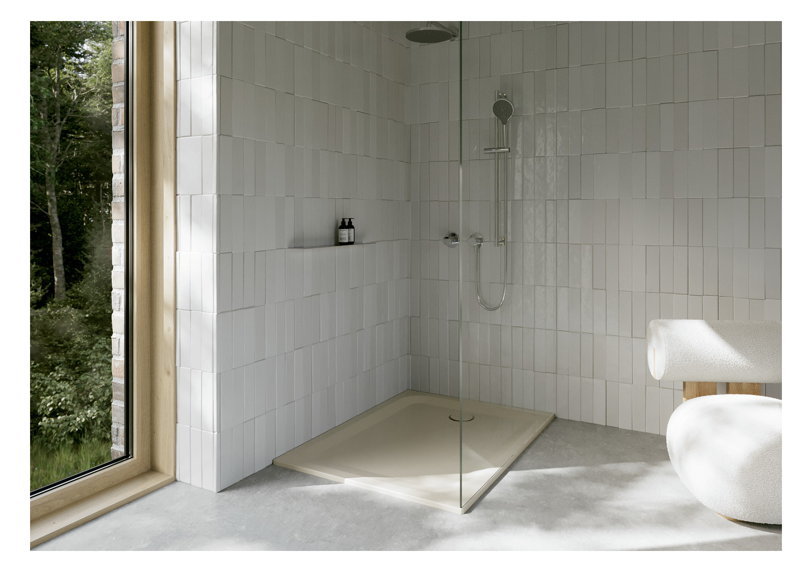 Duschwanne BetteUltra 1260 120x90x3,5cm, Glasur, Mini-Wannenträger, jasmin