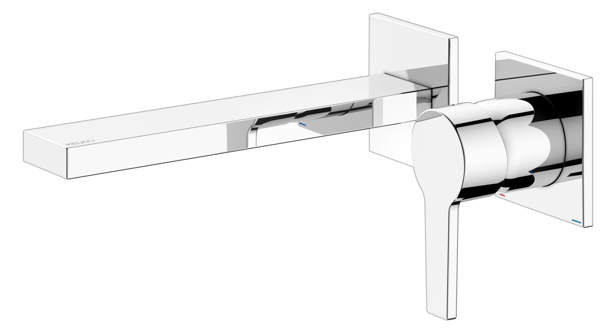 KEUCO Waschtisch-2-Loch-Wandarmatur Edition 11 Unterputz-Montage, ohne Ablaufgarnitur, Ausladung 197 mm, verchromt