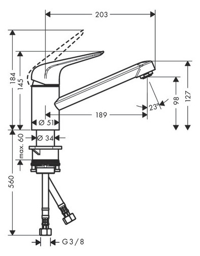 hansgrohe Spültisch-Einhebelmischer 100 Focus M42 1jet, chrom