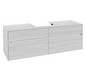 V&B Waschtischunterschrank Collaro 160x54,8x50cm, Waschtisch mittig, white wood