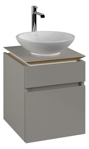 V&B Waschtischunterschrank Legato 45x55x50cm, Waschtisch mittig, Soft Grey