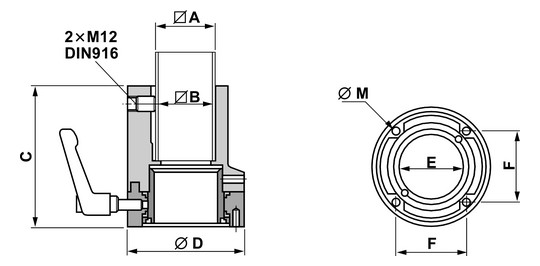 Tragarm-Komponente H115mm Metall gr RAL7040