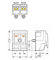 Klemmleiste 2p ws Serie 294 24A Thermopl 0,5-2,5qmm 20mm Federzugans Steckklemm