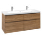 V&B Waschtisch-Unterschrank Subway 3.0 127,2x57,6x47,8cm, ohne LED/Griff Volcano black, kansas oak