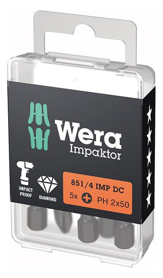 Wera-Impaktor-Bits Kreuzschlitz 851/4IMP DC - PH2x50 (5...