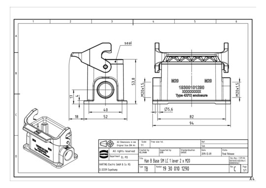 HART Sockelgehäuse 2xM20     19300101290 