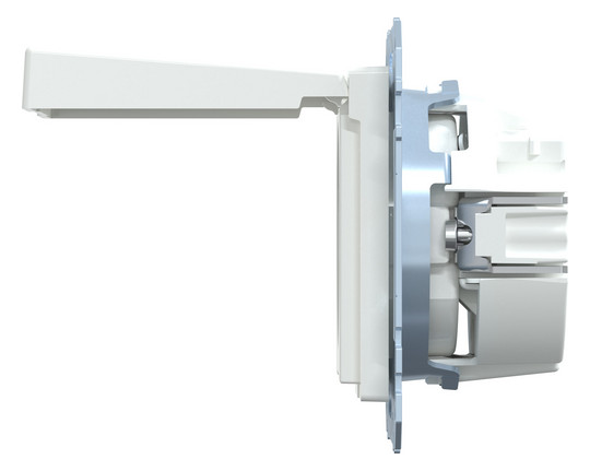 Steckdose 1f akws glz System M UP Klappd IP20 aktivweiß
