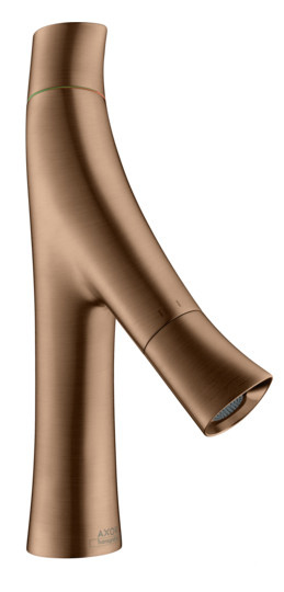 hansgrohe Waschtisch-Zweigriff-Armatur 80 Axor Starck Organic Ausladung 116mm, unverschließbare Ablaufgarnitur, brushed red gold hansgrohe Waschtisch-Zweigriff-Armatur 80 Axor Starck Organic Ausladung 116mm, unverschließbare Ablaufgarnitur, brushed red gold