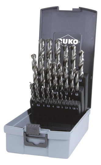 RUKO-Spiralbohrersatz DIN338, HSS-G - 25-teilig, 1-13mm,...