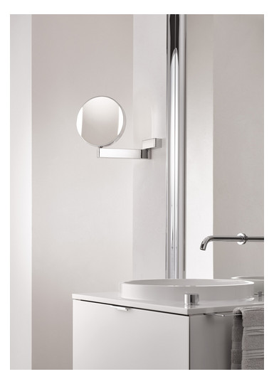 EMCO LED-Rasier-/Kosmetikspiegel prime d= 202,4mm, 1-armig, Vergrößerung 3-/7-fach, Direktanschluss, chrom
