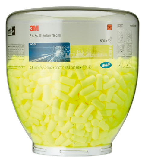 3M-E.A.R.-Refillaufsatz mit 500 Paar yellow Neons