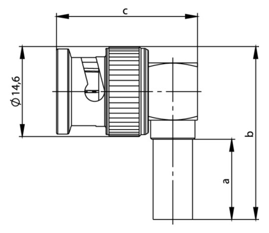 TEGA BNC-Winkelstecker 50Ohm   100023304 