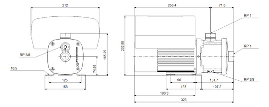 Grundfos Horizontale Kreiselpumpe CME3-2 A-R-I-E-AQQE U-A-D-N
