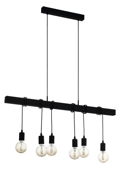 EGLO Hängeleuchte/6 E27 Schwarz    49755 