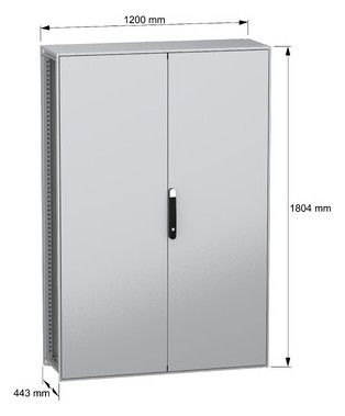 Standschrank ST IP55 B1200xH1800xT400mm m.MPL pulverbesch RAL7035 Koppelbar