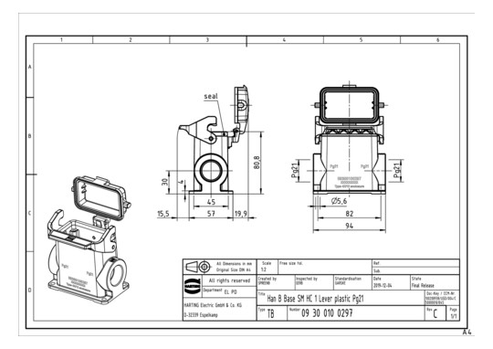 HART Sockelgehäuse Pg2x21    09300100297 