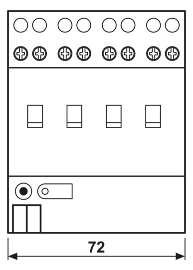 Schaltaktor KNX REG 4TE 4Ausg 16A 3680W 21-32V Vor Ort-/Handbedienung